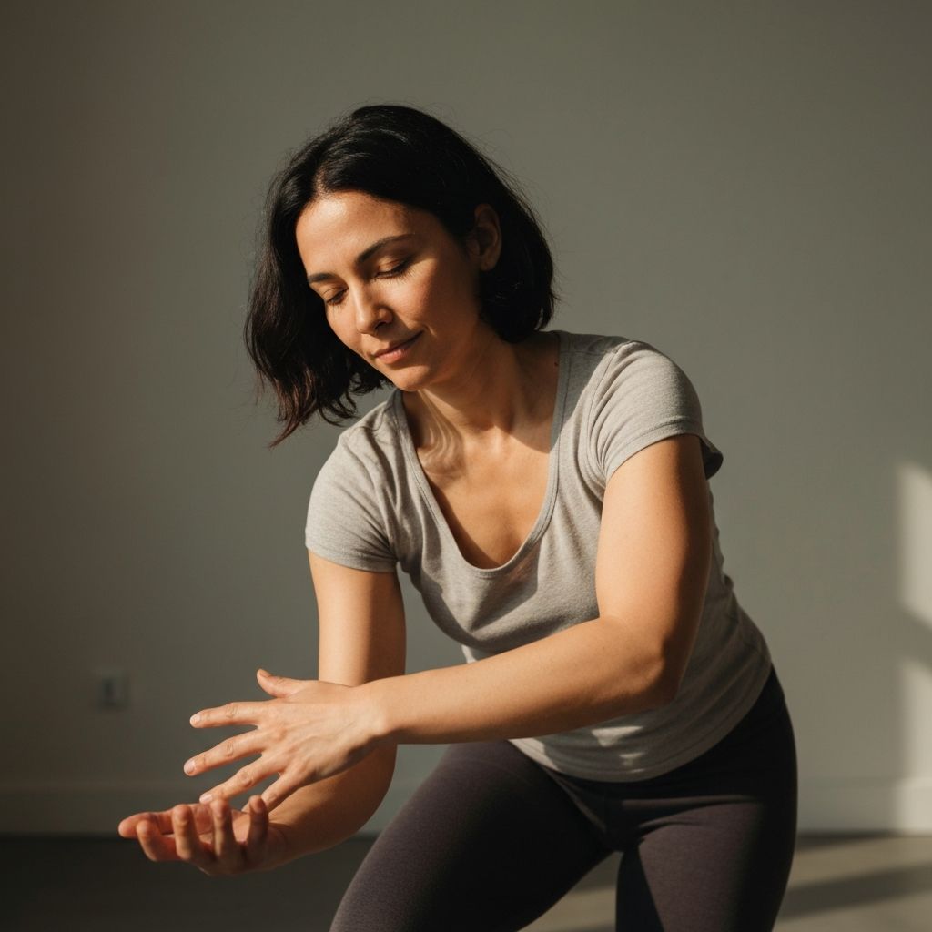 Person in achtsamer Körperwahrnehmung